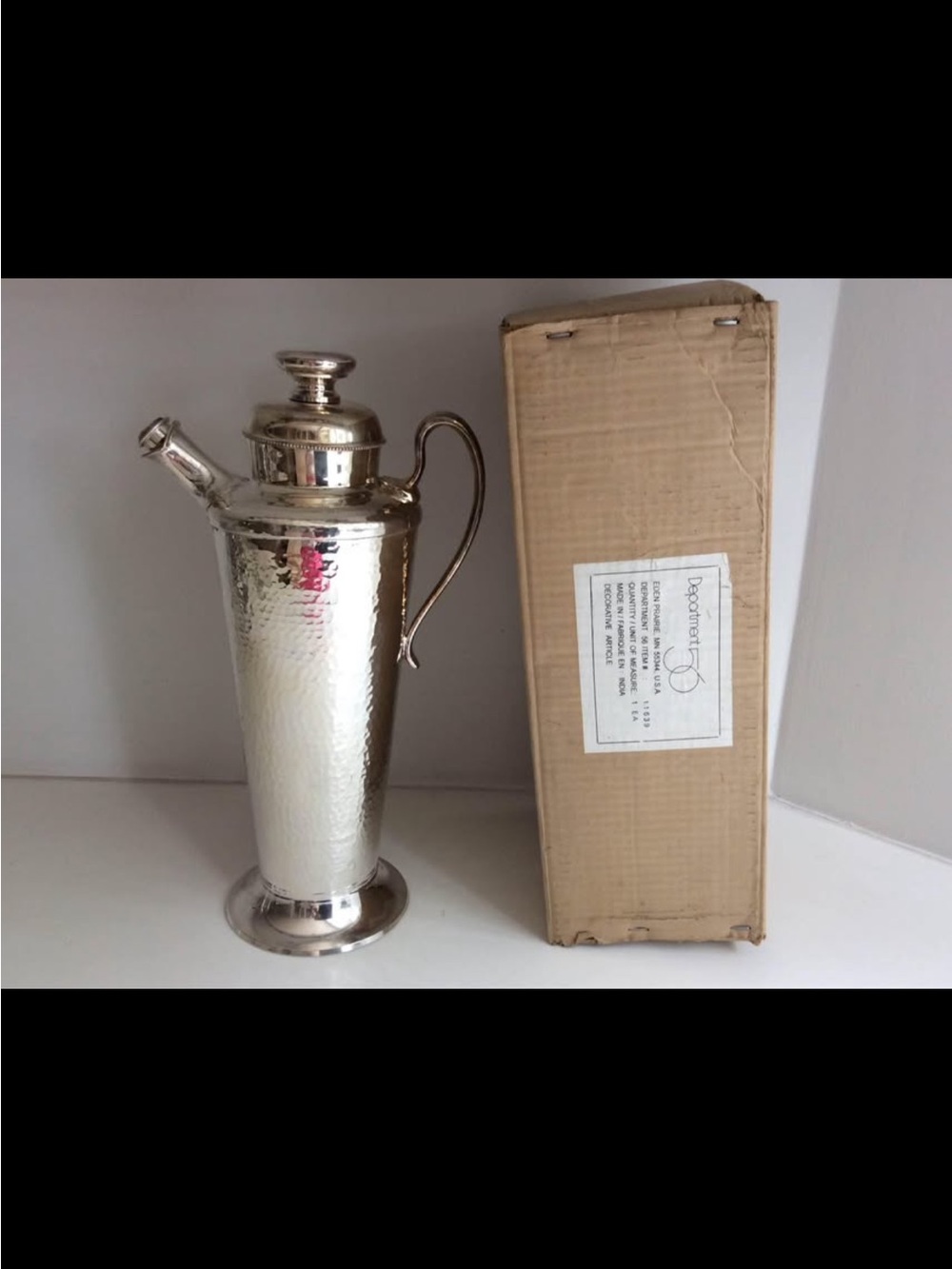 Department 56 Silver Plated Vintage Style Martini 🍸 Shaker